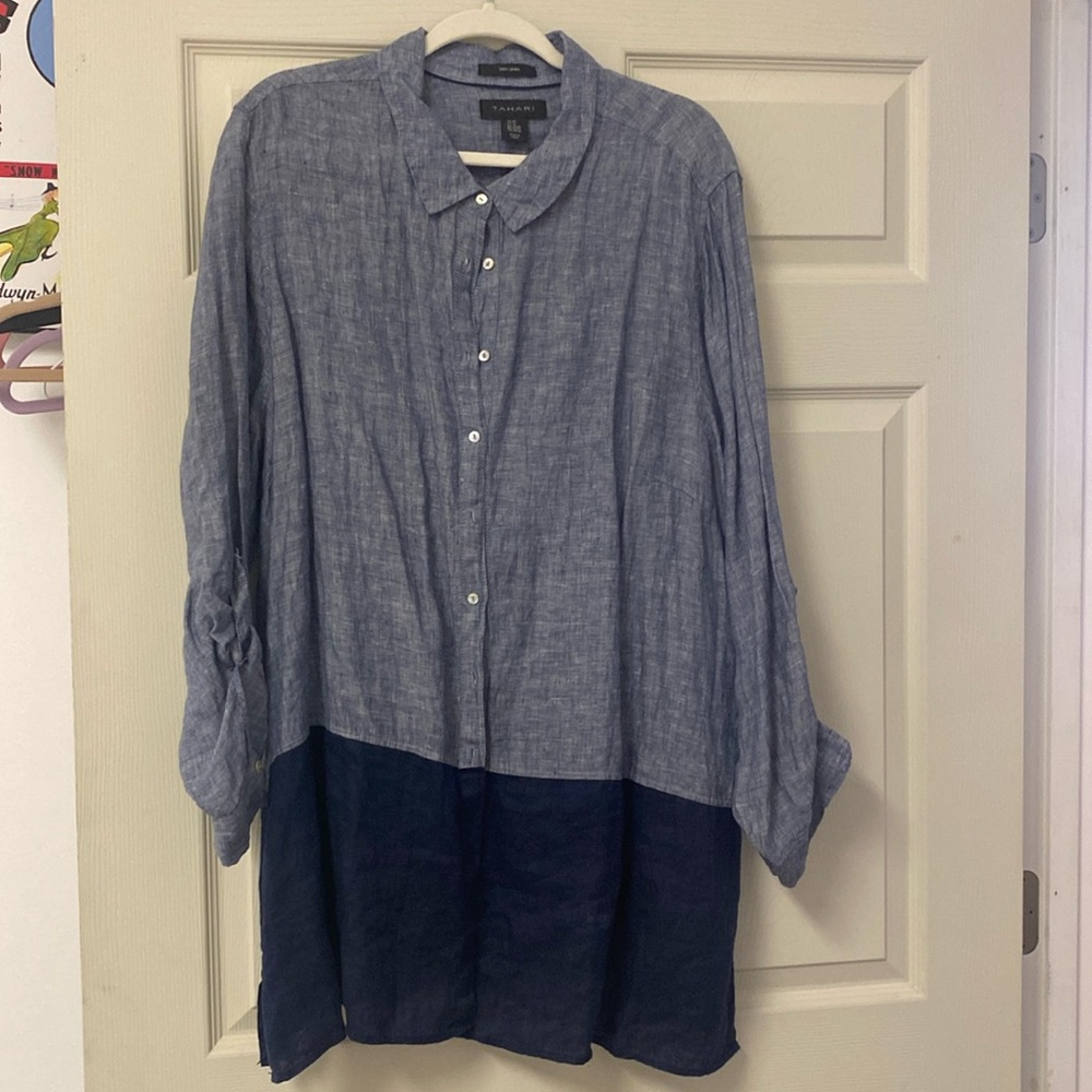 3x linen long tunic blouse/top/jacket